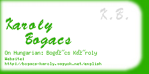 karoly bogacs business card